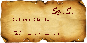 Szinger Stella névjegykártya